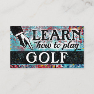Golf Lessons Affärskort - Blue Red Visitkort