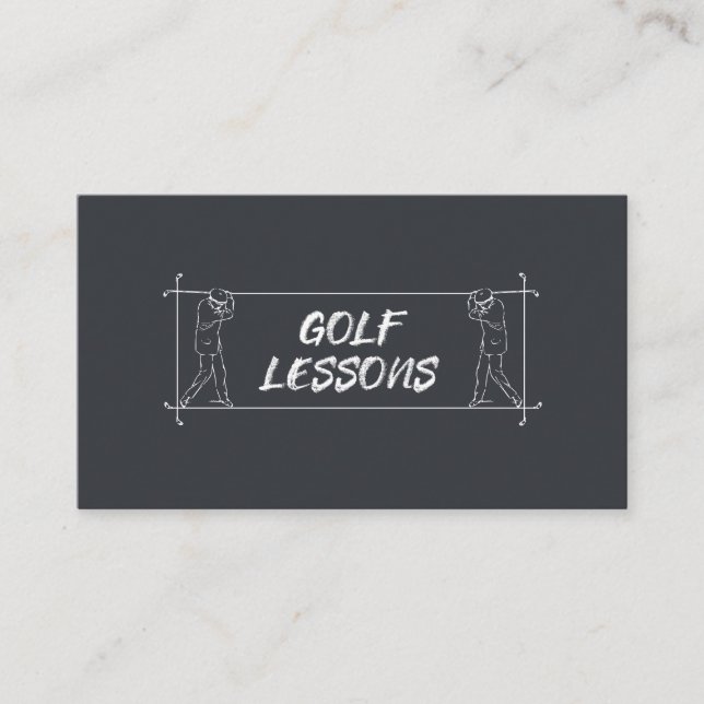 Golf Lessons Coach Teacher Instruction Instructor Visitkort (Framsida)
