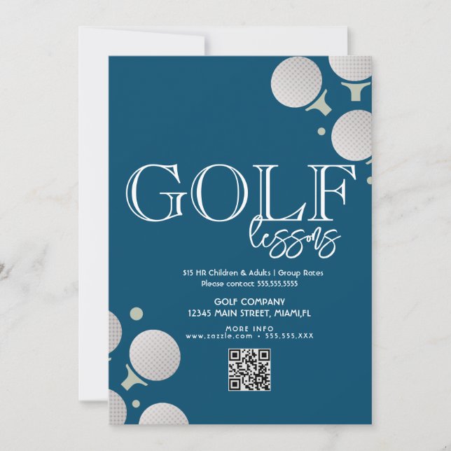 Golf Lessons Vuxen Children Business Flyers Inbjudningar (Framsida)