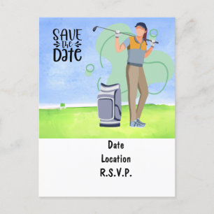 Golf Let Par Tee Party spara vykortet Vykort