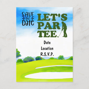 Golf Let Par Tee Party spara vykortet Vykort