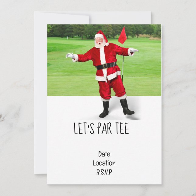Golf Let’s Par tee Christmas party for Golfer Inbjudningar (Framsida)
