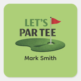 Golf Let’s Par Tee Napkins | Golf Bachelor Party  Fyrkantigt Klistermärke