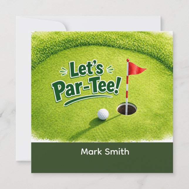 Golf Let’s Par-Tee Putting Green Party  Inbjudningar (Framsida)