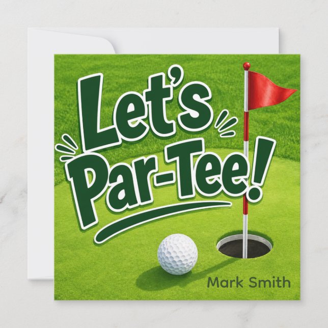 Golf Let’s Par-Tee Putting Green Party  Inbjudningar (Framsida)