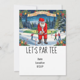 Golf Let's Par-julen med Jultomten Inbjudningar