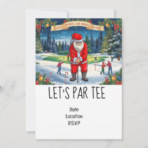 Golf Let's Par-julen med Jultomten Inbjudningar