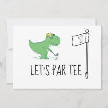 Golf Let's Par T 1:a födelsedagen Dinosaur golfing