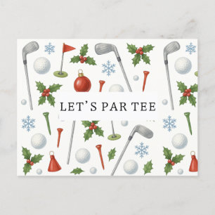 Golf Let's Par T golf CHRISTMAS Party för golfer Vykort