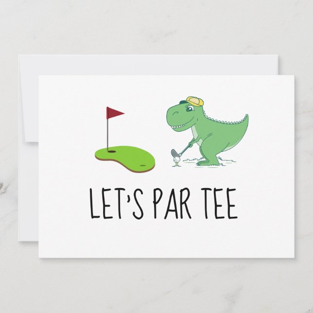 Golf Let's Par-T med golf flagga på grönt Inbjudningar (Framsida)