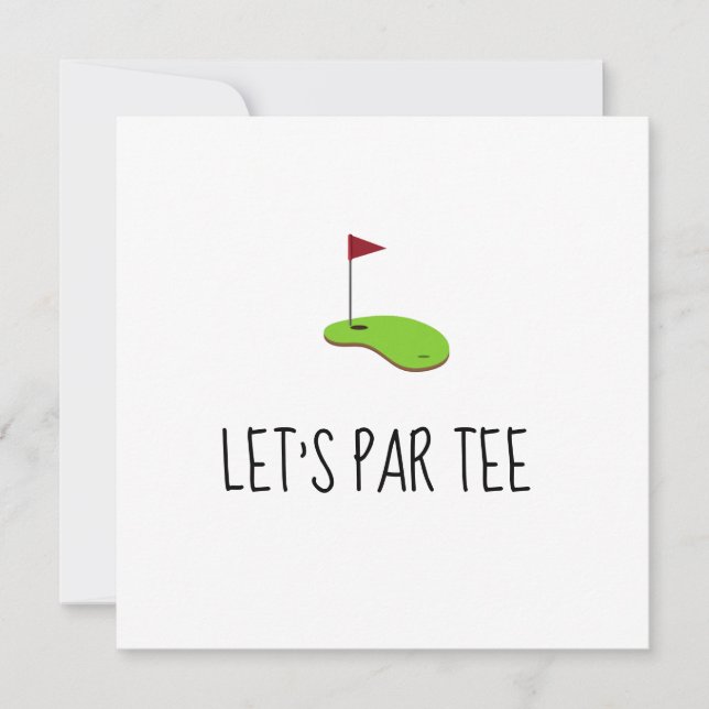 Golf Let's Par-T med golf flagga på grönt Inbjudningar (Framsida)