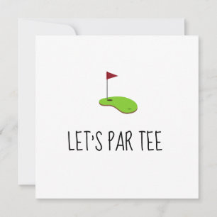 Golf Let's Par-T med golf flagga på grönt Inbjudningar