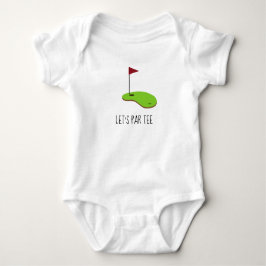 Golf Let's Par-T med golf-flagga på grönt vit T Shirt