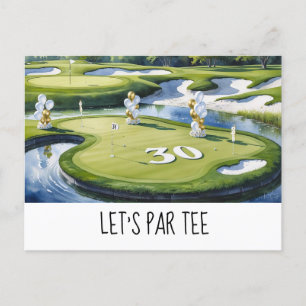 Golf Let's Par tee 30-årsfest för golfarfest Vykort