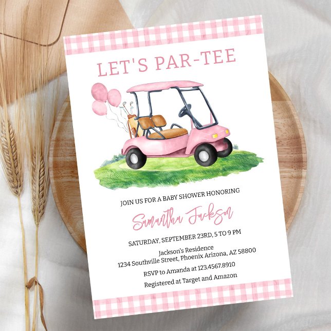 Golf Let's Par-tee Baby Shower Inbjudan (Skapare uppladdad)