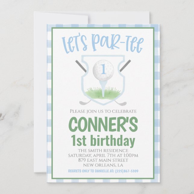 Golf Let's Par-tee Birthday Invitation Inbjudningar (Framsida)