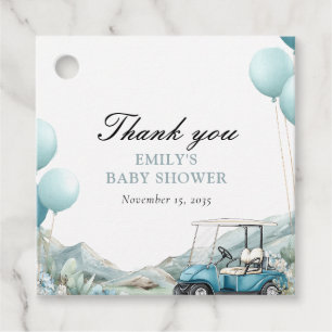 Golf Let's Par-tee Blå Baby Shower Gåvor Etiketter