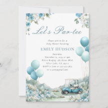 Golf Let's Par-tee Blå Baby Shower