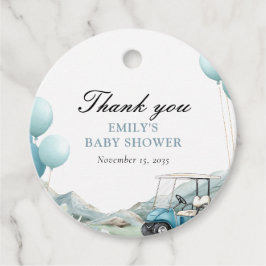 Golf Let's Par-tee Blue Baby Shower Gåvor Etiketter