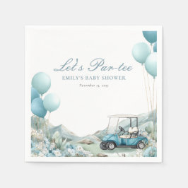 Golf Let's Par-tee Blue Baby Shower Pappersservett