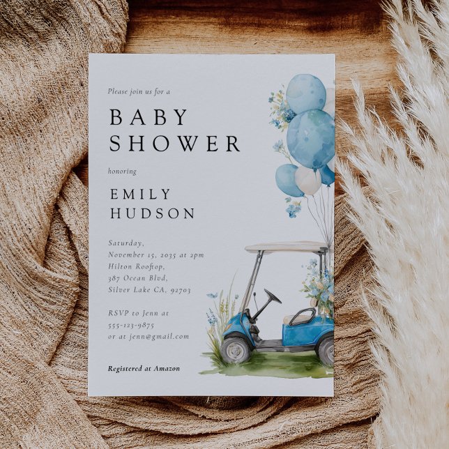 Golf Let's Par-tee Boy Baby Shower Inbjudningar (Skapare uppladdad)