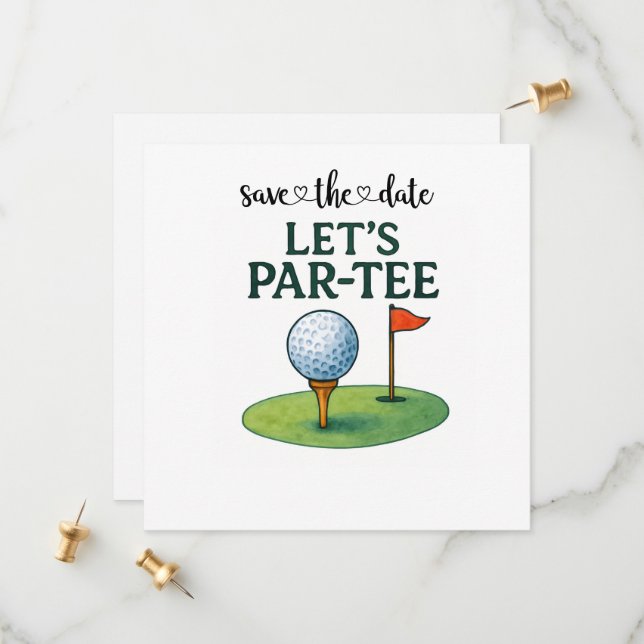 Golf Let's Par-Tee Fest Golf Tema  Spara Datumet (Fram/Back In Situ)