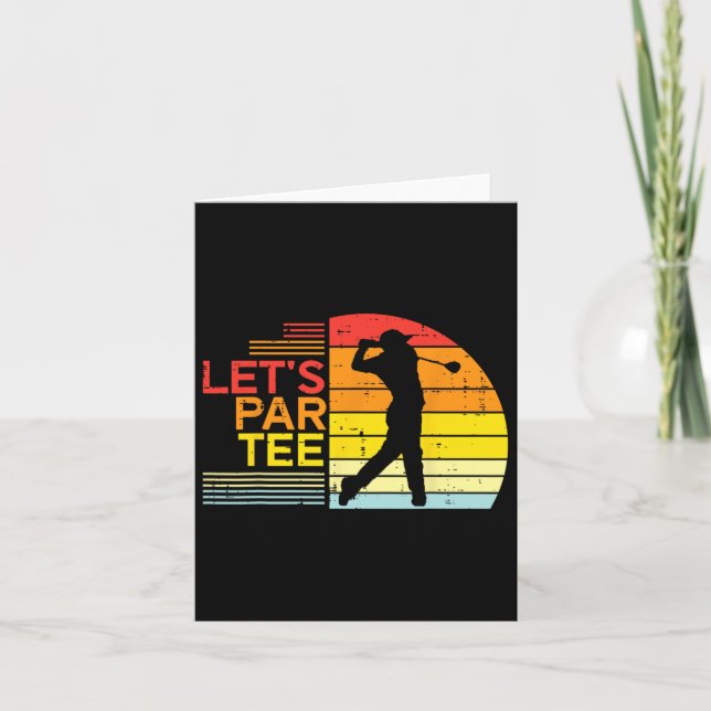 Golf Lets Par Tee Funny Golfing Golfer Pappa Manar Kort (Framsida)