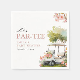 Golf Let's Par-tee Girl Baby Shower Pappersservett