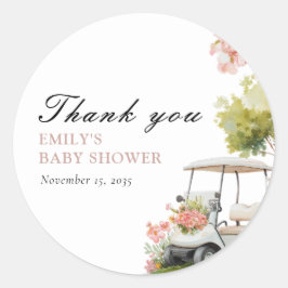 Golf Let's Par-tee Girl Baby Shower Runt Klistermärke