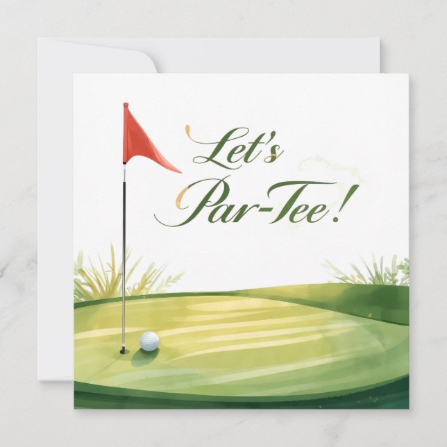Golf Let's Par tee med golfbana Inbjudningar (Framsida)