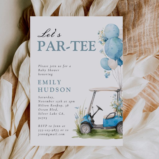Golf Let's Par-tee Pojke Baby Shower Inbjudningar (Skapare uppladdad)