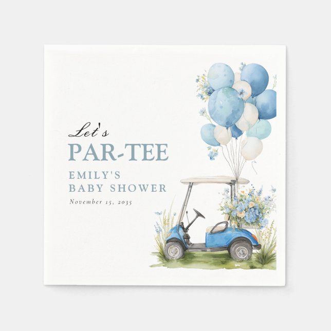 Golf Let's Par-tee Pojke Baby Shower Pappersservett (Framsidan)