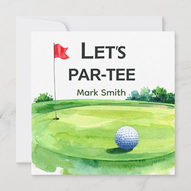 Golf Let's Par-Tee Putting Green-fest Inbjudningar (Framsida)