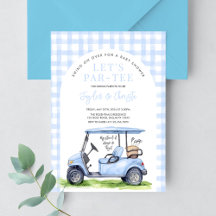 Golf Let's Par-Tee Tee Time Baby Shower Inbjudan