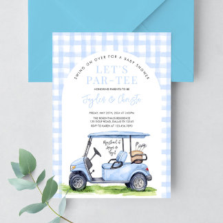 Golf Let's Par-Tee Tee Time Baby Shower Inbjudan