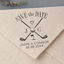 Golf Let's Par-Tee Wedding Save the Date Självfärgande Stämpel