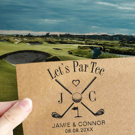 Golf Let's Par-Tee Wedding Save the Date Självfärgande Stämpel