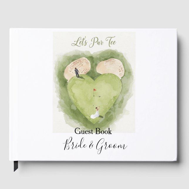 Golf Let's Par tee with Bride and Groom Wedding  Gästböcker (Framsida)