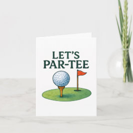 Golf Let's Party med golfboll på tee Inbjudan