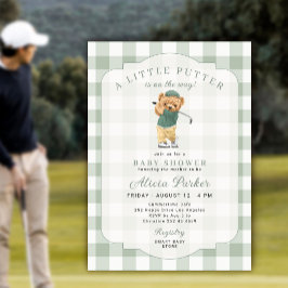 Golf lite puttergrön baby shower inbjudningar