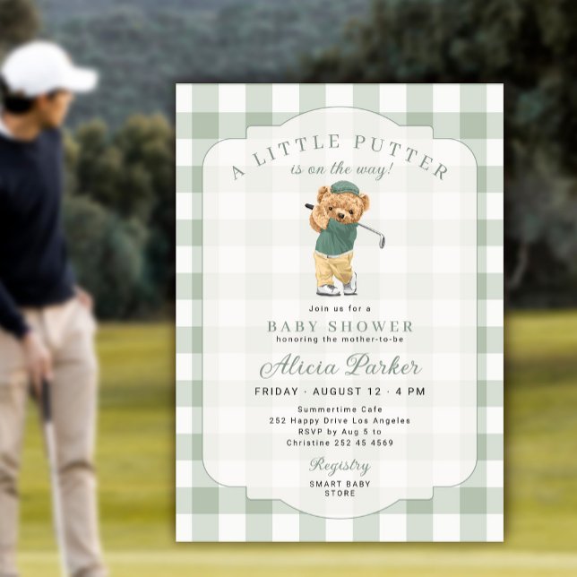 Golf lite puttergrön baby shower inbjudningar (Skapare uppladdad)