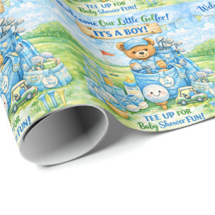 Golf Liten Golfare Baby Pojke Dop Invitation Presentpapper