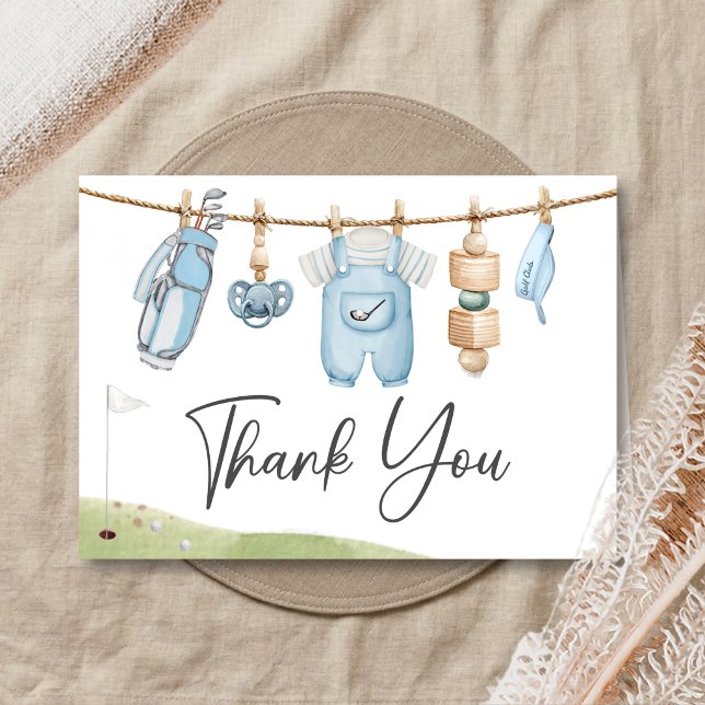 Golf Little Putter Baby Shower Tack Kort (A Little Putter Golf Baby Shower Thank You Card)