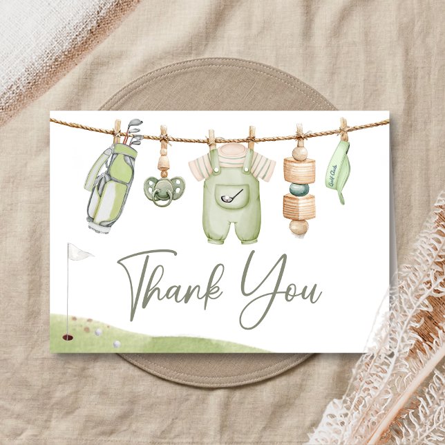 Golf Little Putter Baby Shower Tack Kort (Golf Little Putter Baby Shower Thank You Card)