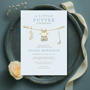 Golf Little Putter Dammtor Blue Pojke Bebis Duscha Inbjudningar