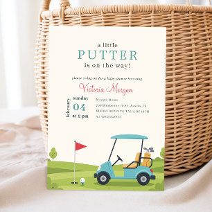 Golf Little Putter På väg Baby Shower Inbjudningar