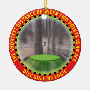 Golf-logik för disk #1 julgransprydnad keramik