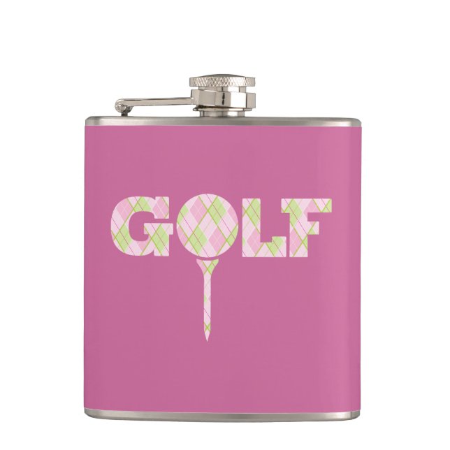 Golf logotyp argyle rosa dam plaid namn fickplunta (Framsidan)