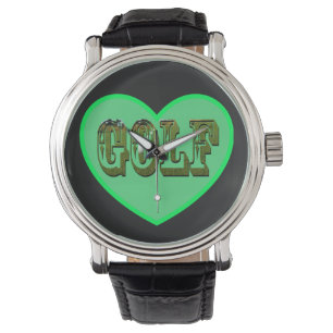 Golf-Logotyp i Grönt Heart, Armbandsur