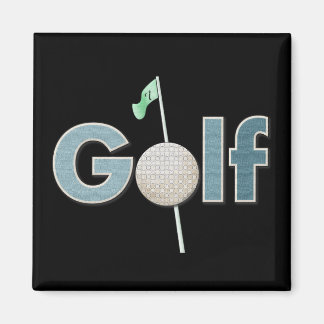 Golf-Logotyp med Golf Boll och Flagga Sports Magnet
